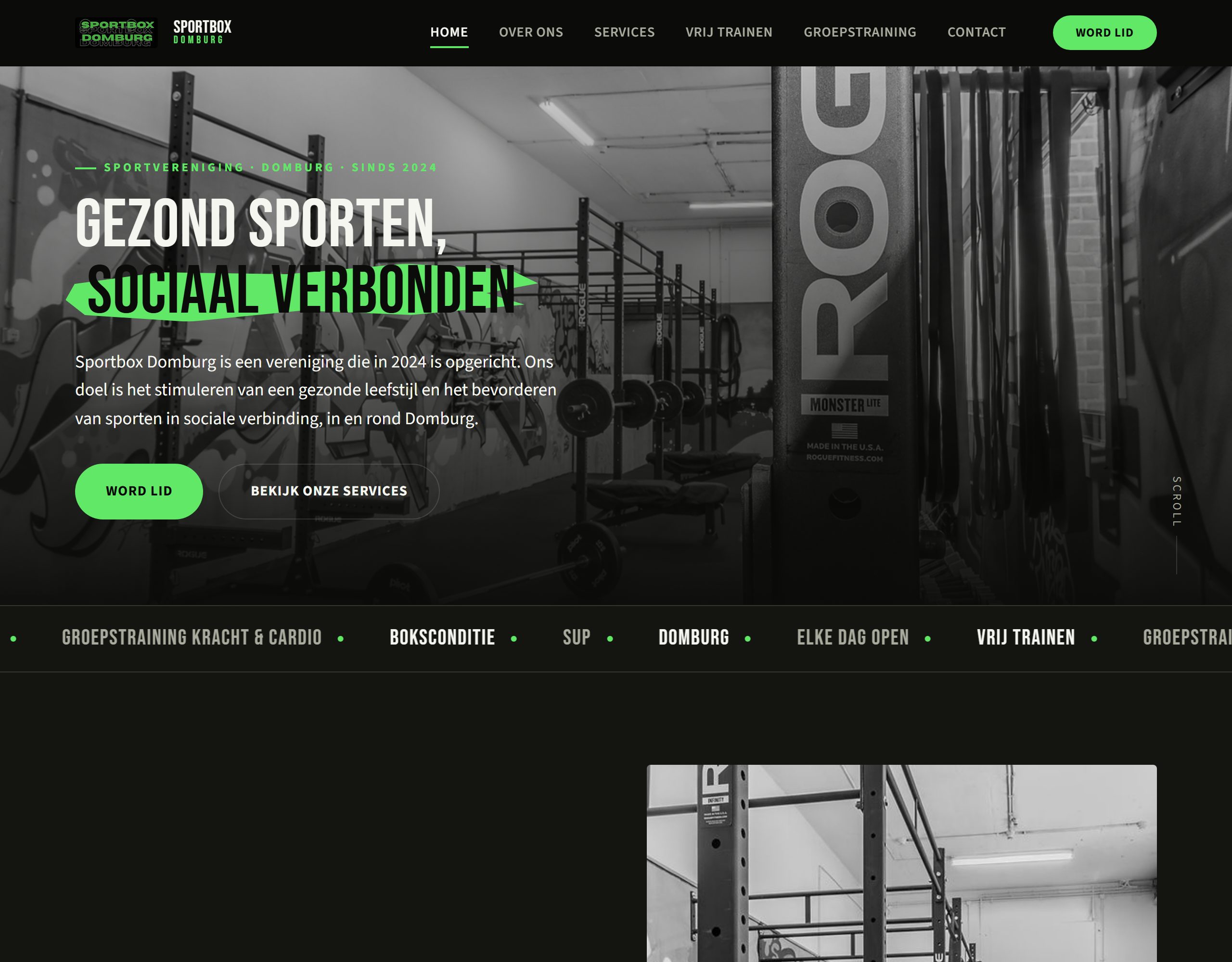 Website van Sportbox Domburg