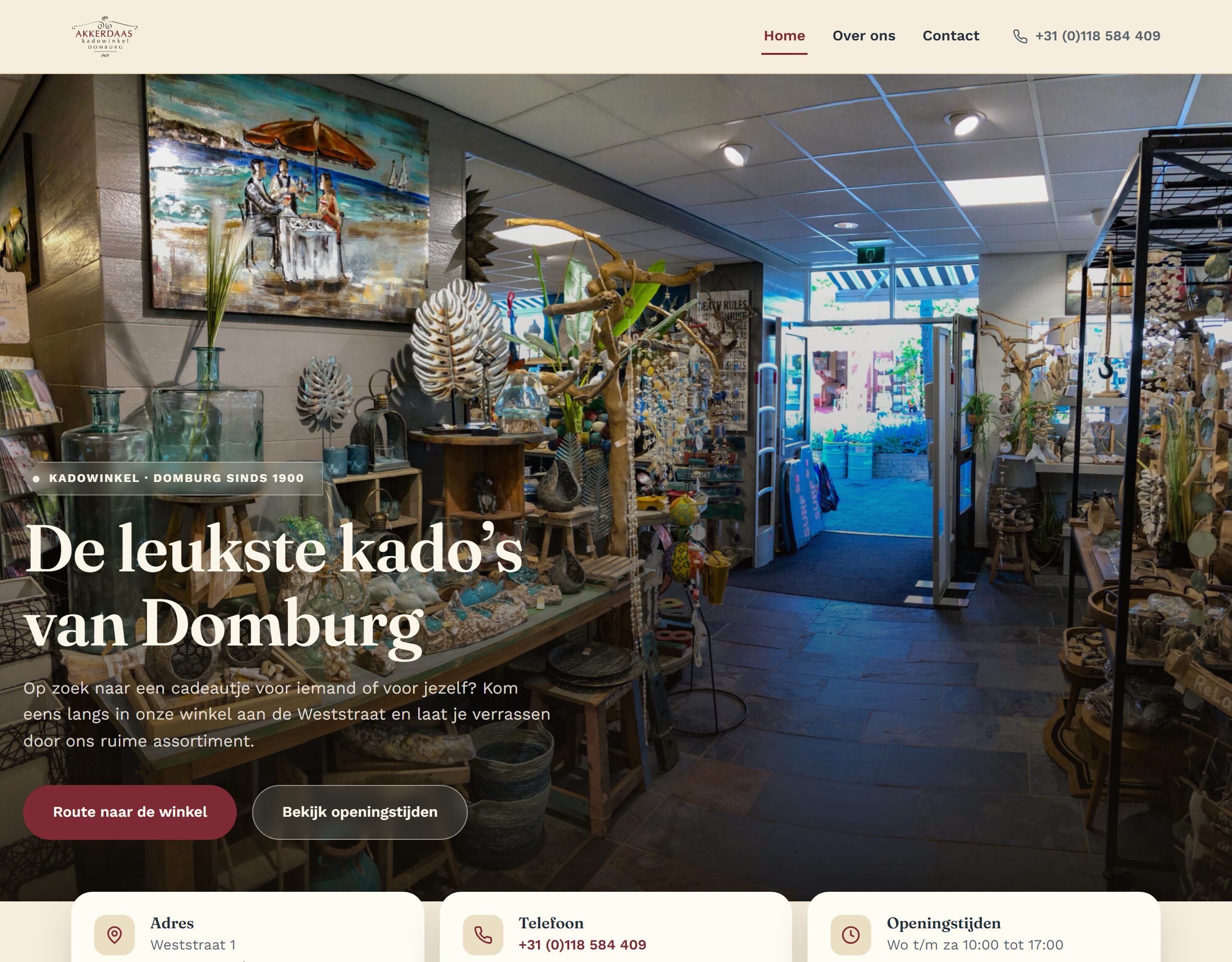 Website van Akkerdaas Kado