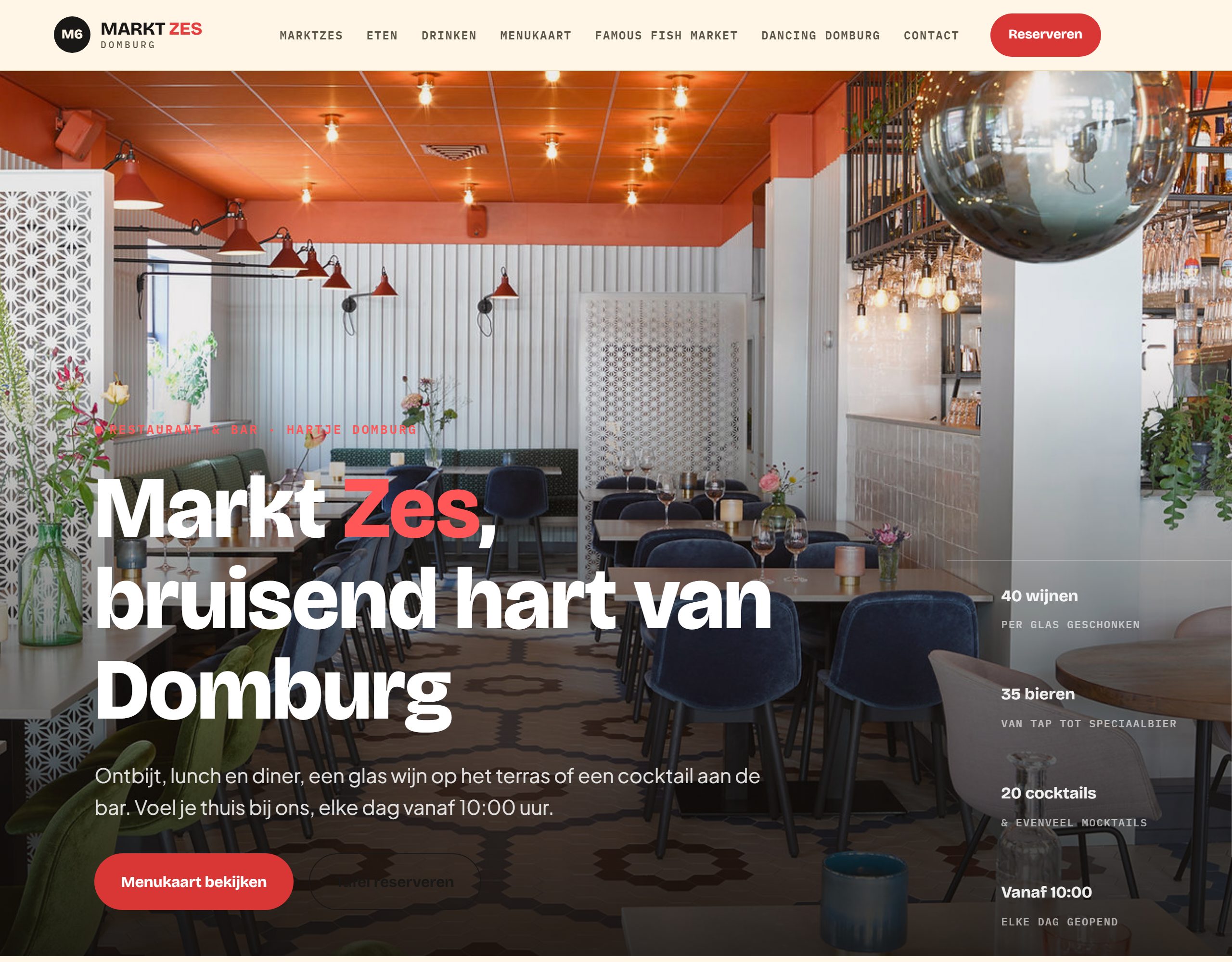 Dezelfde pagina na de herbouw door BuilderMika, met een echte kop, inleiding en knop.