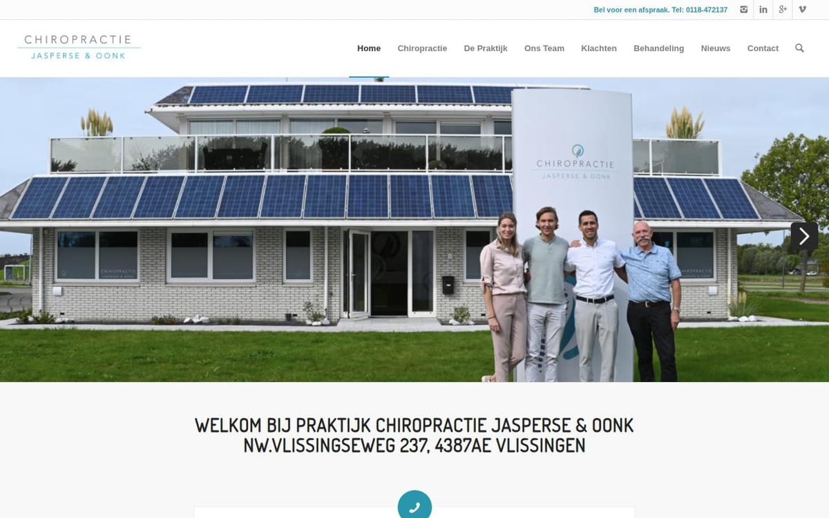 De oude website van chiropractiejasperse.nl