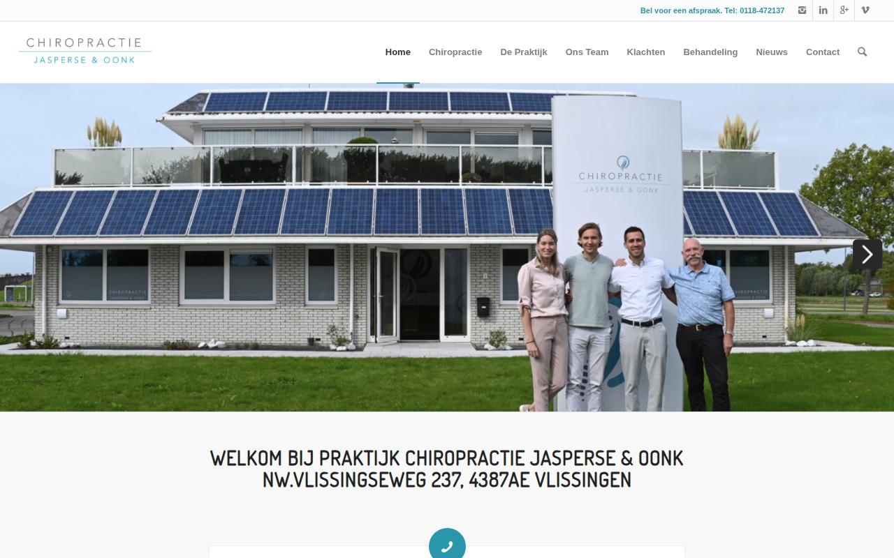 De oude website van Chiropractie Jasperse en Oonk