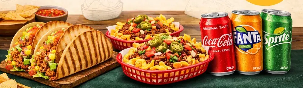 Vier taco's met loaded fries voor twee personen