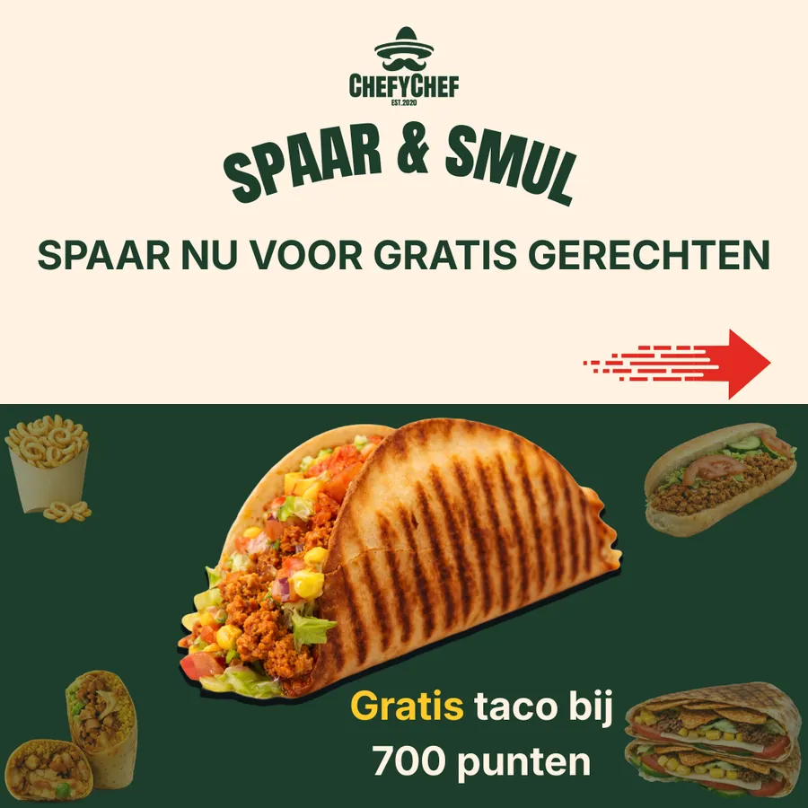 Spaar en Smul, spaar nu voor gratis gerechten, gratis taco bij 700 punten