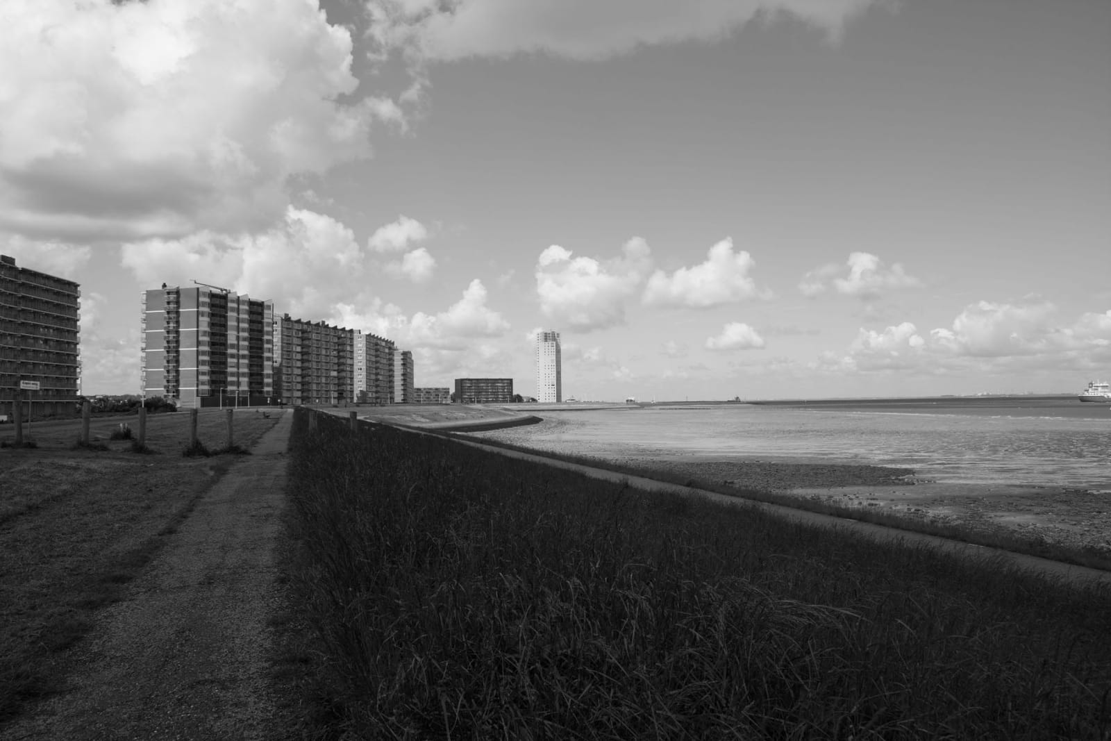 De zeedijk bij Terneuzen langs de Westerschelde