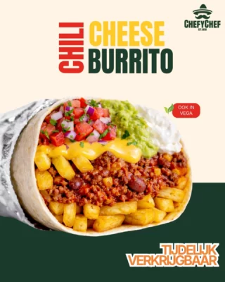 ChefyChef burrito, o.a. de Chili Cheese Burrito